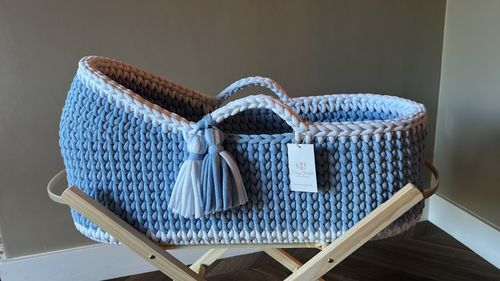Crochet Moses Basket WITH MATTRESS - Made To Order — image 5