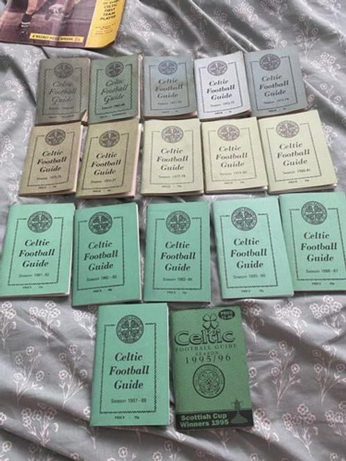 Celtic Football Guide very rare vintage Collection Bulk Lot.