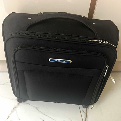 Aerostar Black Soft Suitcase 4-Wheel Spinner Trolley Handle Combination Lock 40L — image 1