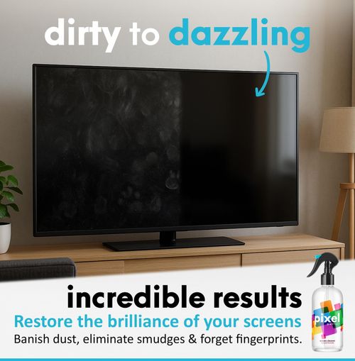 Pixel 500ml Screen Cleaner Spray & Microfiber Cloth Kit for LED OLED QLED LCD TV — image 2
