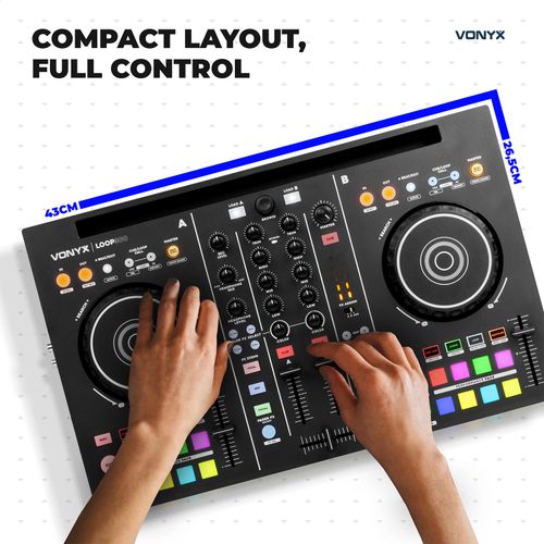 Vonyx Loop300 Dual Jog Wheel Beginner DJ Controller with VirtualDJ LE — image 8