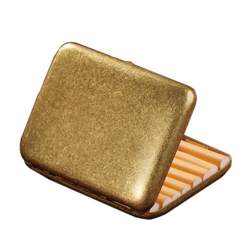 Collecteable Vintage Solid Brass Smoking Can hold 16 Cigarettes Case Holder — image 8
