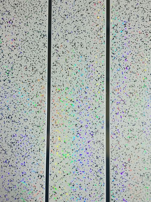 8 Platinum White Sparkle Chrome 8mm Ceiling Panels Wall Cladding PVC Bathroom — image 3