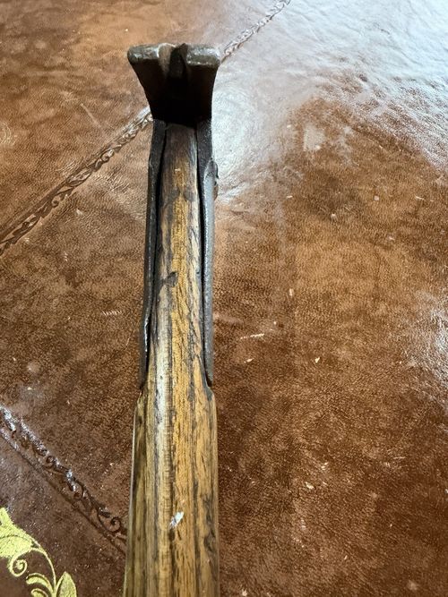 Antique hand forged Claw Hammer Wood Handle Steel Head. Total weight 318g — image 3