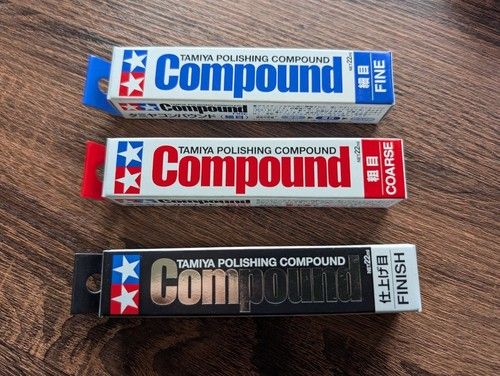 Tamiya Polishing Compound Set of Three 87068 Coarse 87069 Fine 87070 Uk Stock