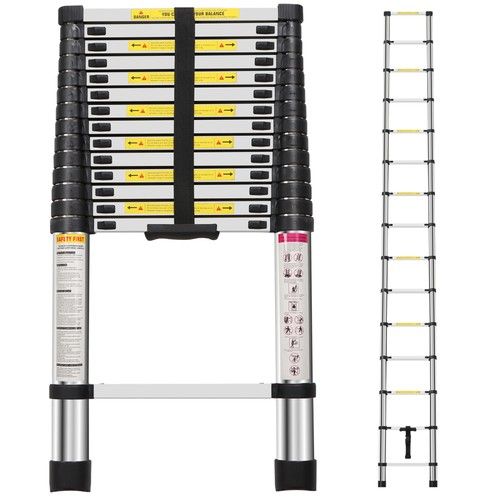 2.9M/3.2M/3.8M/4.4M Stainless Steel Extension Telescopic Ladder Collapsible Step