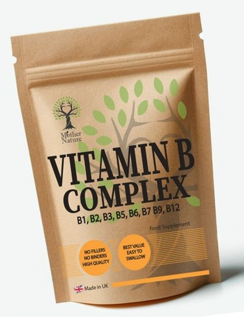 Vitamin B Complex Capsules B1, B2, B3, B5, B6, B7, B9, B12 Clean B Complex Vegan