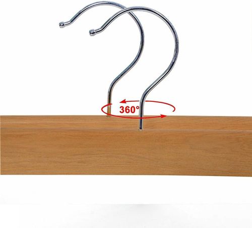 Wooden Hangers With Clips, Clamp Trousers Skirt Hangers For Clothes Space Saver — image 7
