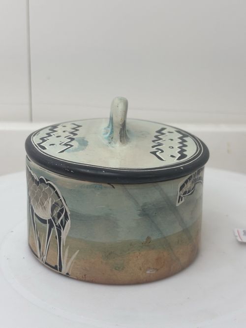 Beautiful Handmade Ethnic Soapstone Safari Designed Trinket Box — image 3