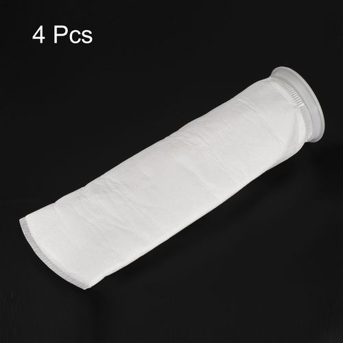 4 Pack 4 Inch Ring Filter Sock 5 Micron Mesh Bags Pool Skimmer Basket White — image 3