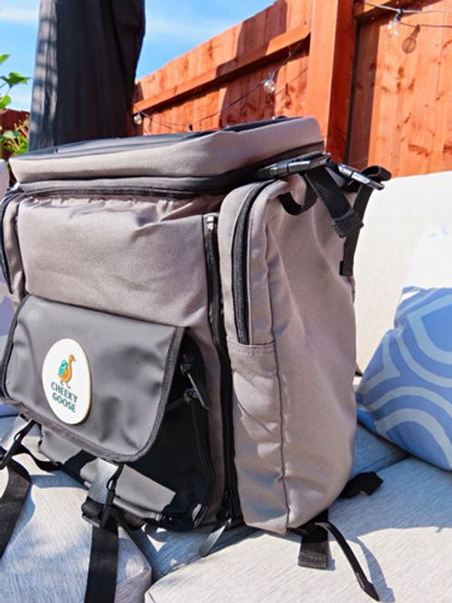 Cheeky Goose Insulated Cool Bag Backpack, Modern Style, Grey/Black
