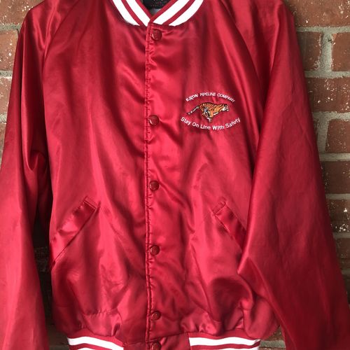 Vintage Exxon Pipeline Company Red/White Dunbrooke Plac-Jac Size Large USA Made — image 2