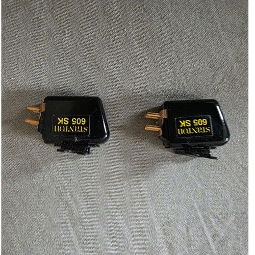 Stanton 605 SK MM Phono Cartridge Pair 2x Turntable Cartridges Black no Stylus 