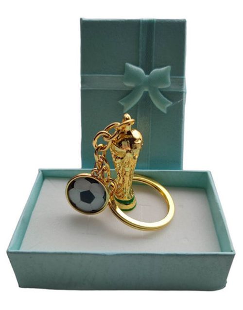 World cup 2026 trophy football keyring for all football fans. giftbox keychain