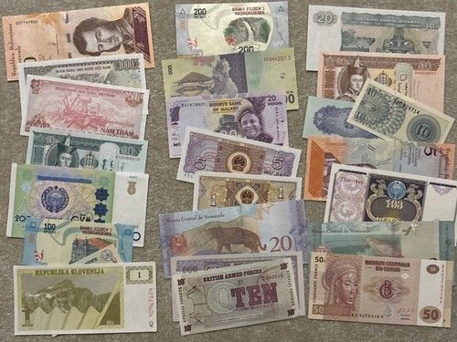 (New) Job Lot Of 30 Banknotes Foreign Currency Of The World NEW UNC Uncirculated