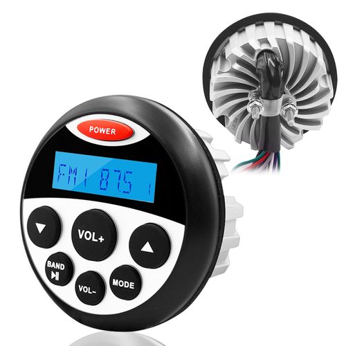 Marine Audio System kit Bluetooth Stereo Receiver with Boat Speakers 120W Pair — image 2
