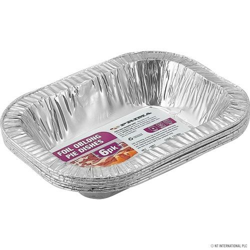 60 X FOIL OBLONG PIE TRAY DISHES BAKING OVEN FRIDGE FREEZER KITCHEN PAN 194x148