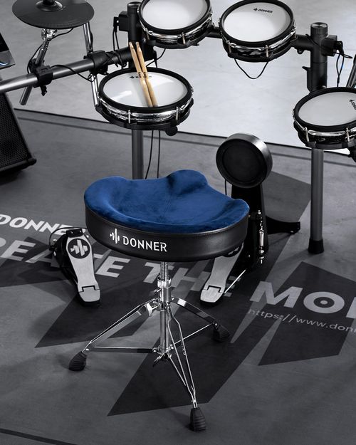 Donner Padded Drum Throne Adjustable Height Seat Stool for Drum Kit Players — image 6