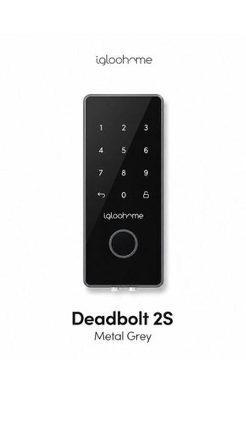 igloohome Deadbolt 2S Keypad Smart Lock Bluetooth, Metal Grey