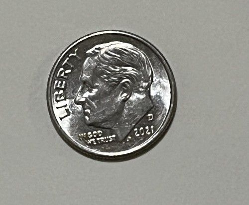 2021 D Rosevelt Dime Struck Through Mint Error RVS & Extra Oak Leaf