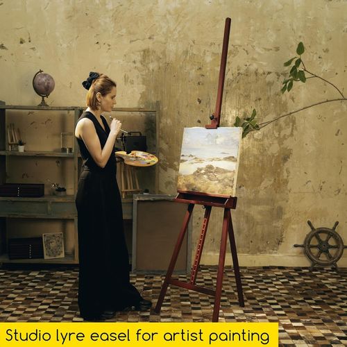 Walnut Large Painters Easel Adjustable Solid Beech Wood Artist Easel, Studio Eas — image 7