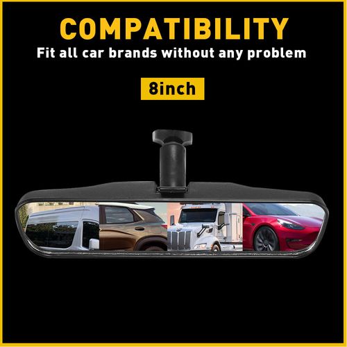 Rear View Mirror Interior Replacement 8 inch Wide Angle Car Truck SUV Day Night — image 2