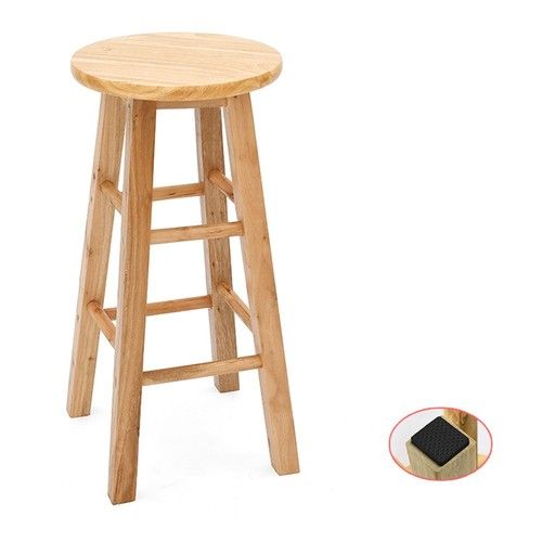 Wooden Pub Bar Stool Kitchen Breakfast Dining Chair Seat 60Cm High Bar Stool