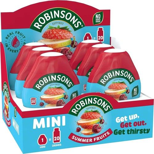 Robinsons Mini Squash'd 6 x 66ml Summer Fruits Concentrate Juice Drink Lunch