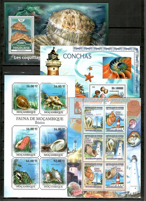 SHELLS Marine Fauna Collection 50 s/s Mi. CV 553€ MNH FREE SHIPPING #CNA145 — image 12