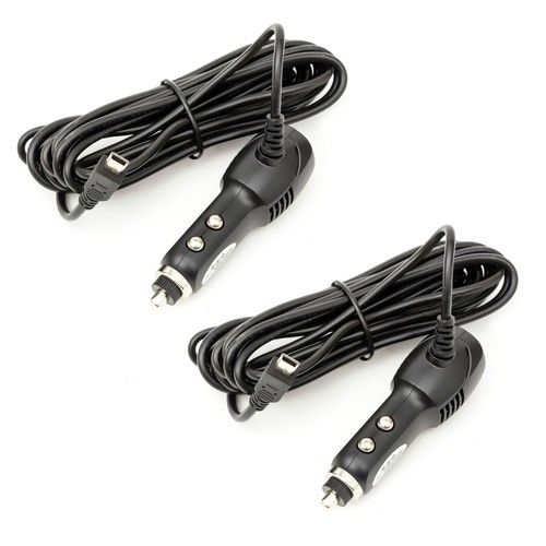2X Universal Car Charger 12v to 5v Power Lead Mini USB Dash Cam Charging Cable