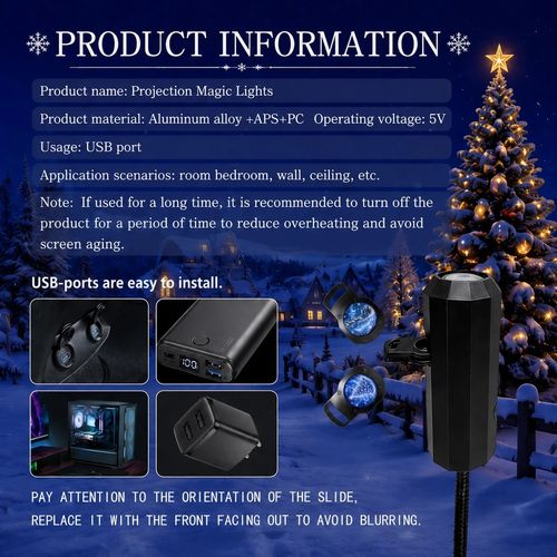 Christmas LED Projector Light 8 Patterns Festive Night Light Holiday Decoration — image 6