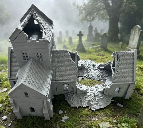 28mm Large Church, Tabletop Gaming ideal fro WW2, Fantasy games, 3D printed
