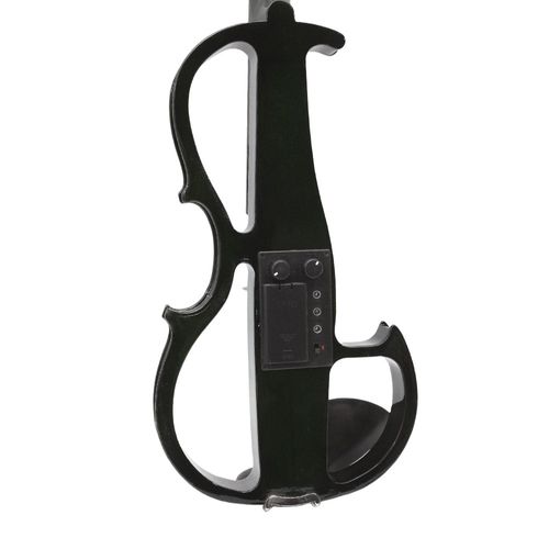 Black Electric Viola 16 Inch Solid Wood Viola with Ebony Fittings, Case and Bow — image 5