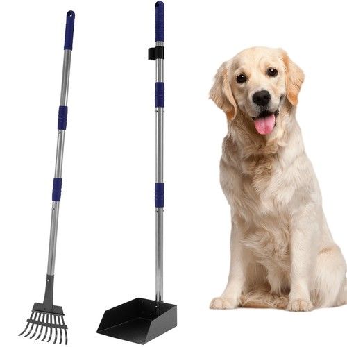 Pooper Scooper Pet Poop Scoop Tray Rake 106cm Long Handle Garden Cleaning Set UK