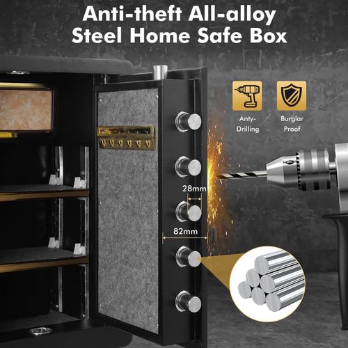 Large 73L Door Security Safe Box Home Safe Lock Box with Fireproof Security Safe — image 4