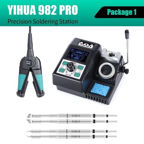 YIHUA 982 PRO Hot Tweezers Soldering Iron Station Kit Precision C120/C210 Tips