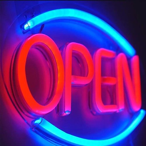 LED OPEN Shop Sign Neon Light USB Large Bright Bar Window Hang Display Lighting
