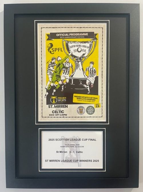 2025 Scottish League Cup Final Football A4 Photo Display Programme St Mirren