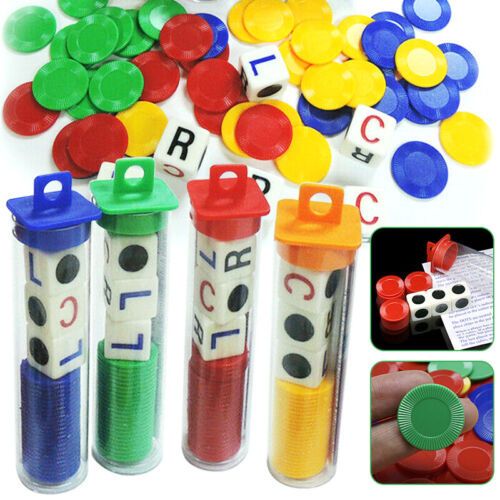 Game Toys Left Center Right Dice Chips Party Family Friends Play Dice Fun UK — image 3