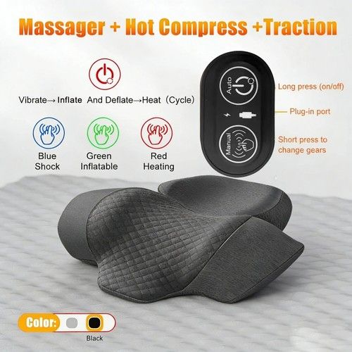 Callixe Thera Pillow Massage Neck Hump, TheraPillow Traction Massager with Heat