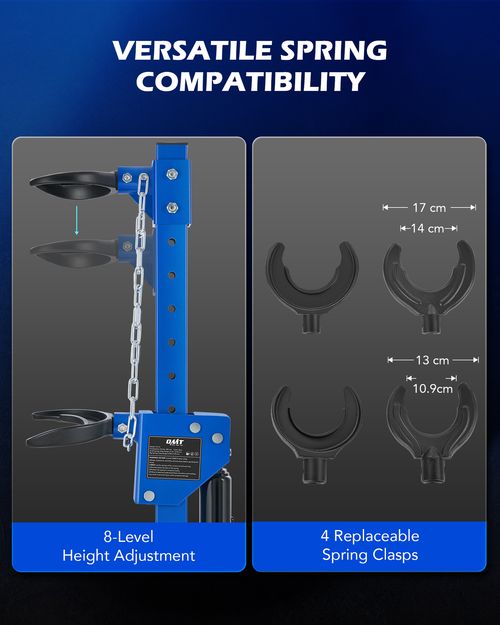 OMT Hydraulic Strut Coil Spring Compressor with 4 Spring Clasps 8 Height Levels — image 5