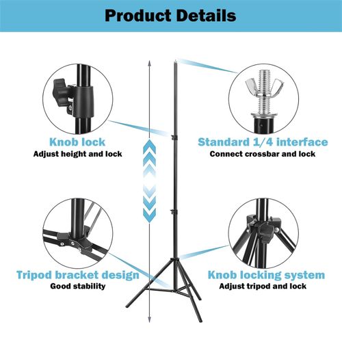 Adjustable Backdrop Stand Kit 3m x 3m (9.8ft x 9.8ft) Photo Background Support — image 7