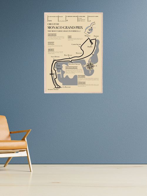 Monaco Grand Prix Retro Circuit Map — image 4