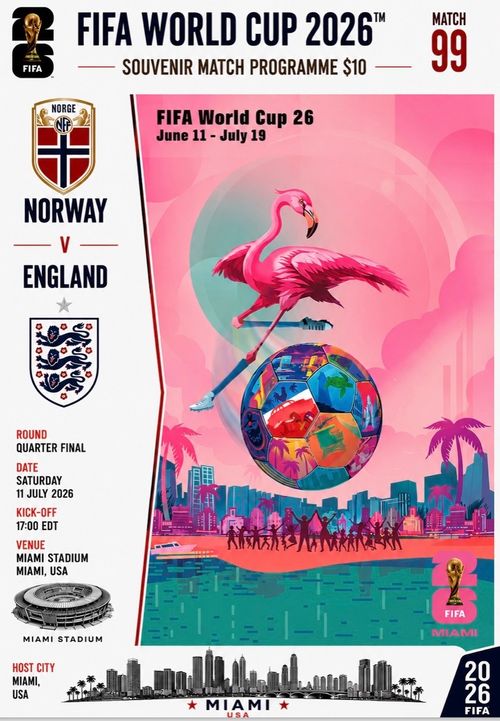2026 NORWAY v England World Cup Final USA SOUVENIR Programme Mexico City 11 July — image 1