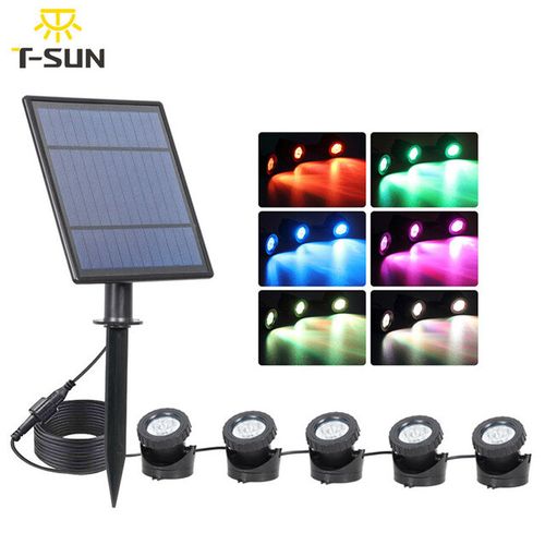 RGB Solar LED Submersible Spot Lights Lamp Garden IP68 Pool Pond Underwater UK — image 1