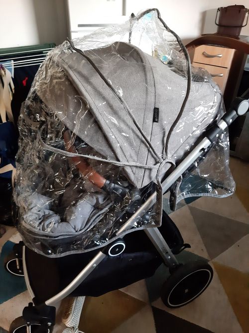 Cybex Grey Single Pushchair Brown Handlebar Rain Cover Canopy Basket — image 3