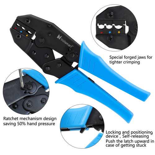 9" Ratchet Crimper Plier Cable Wire Electrical Crimp Tool Terminals Crimping Kit — image 7