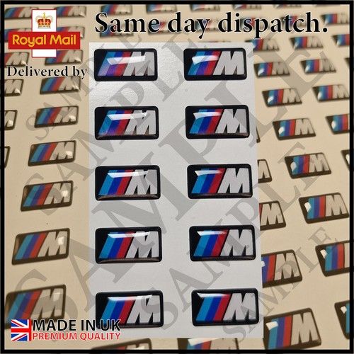 10X BMW M SPORT ALLOY WHEEL BADGE STICKER EMBLEM DECAL BMW 17MM X 9MM