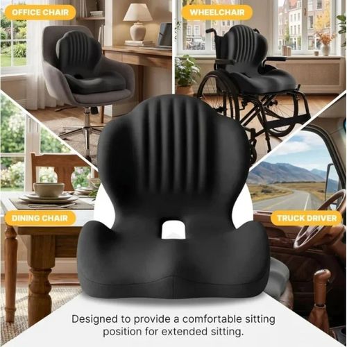 2-in-1 Ergonomic Back and Seat Cushion with Lumbar Support Tailbone Pain Relief — image 4