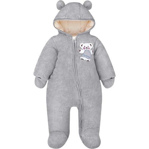 Baby Romper 3-6 Months Boy Girl Fleece Zipper Jumpsuit Warm Snowsuit Thick Fur